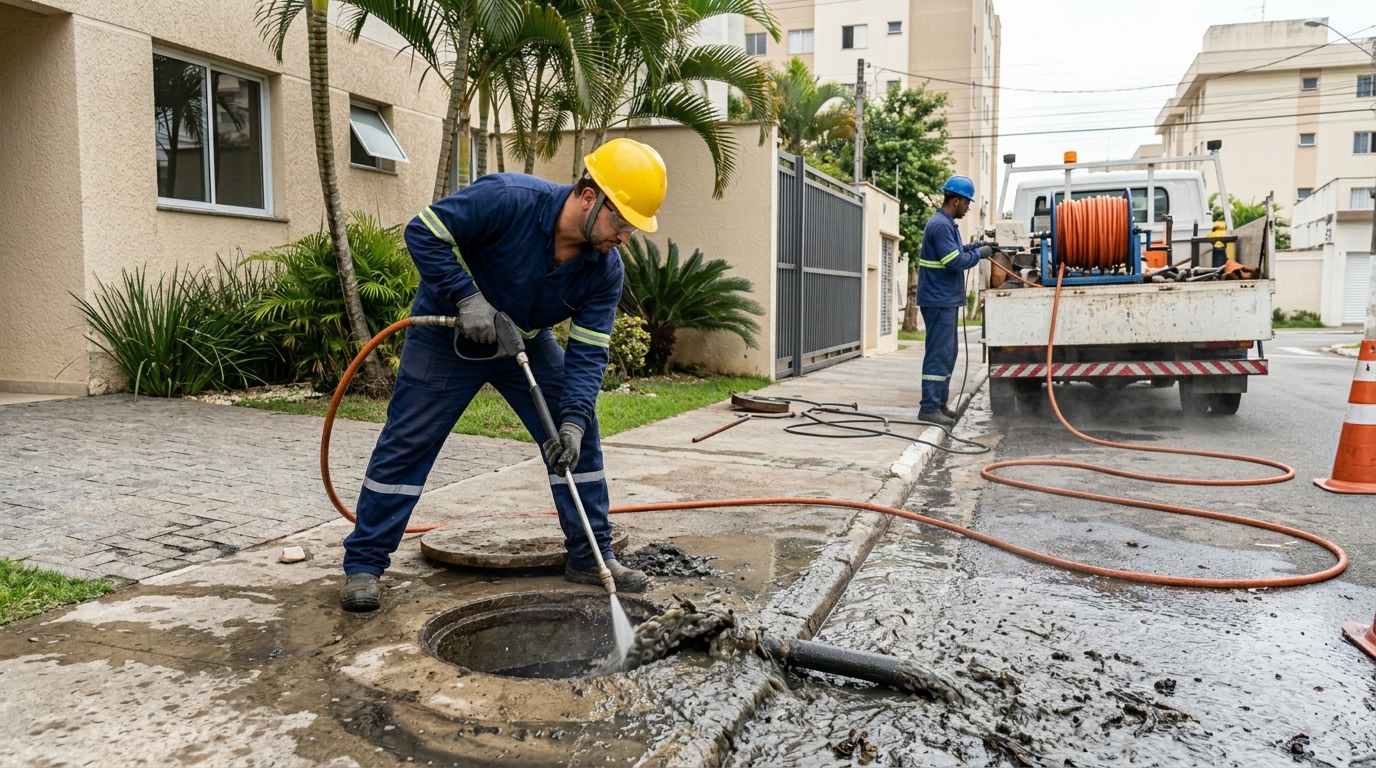 Hidrojateamento com jato de alta pressão em Sorocaba-SP